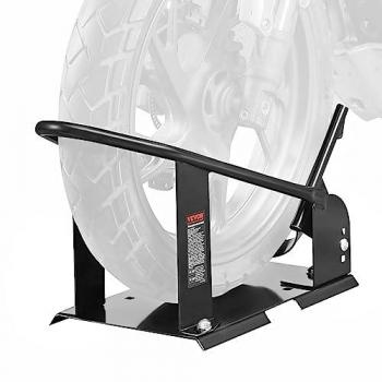 Adjustable Removable Motorcycle Tire Chock Holder - 1800 lbs Capacity Universal Wheel Cradle