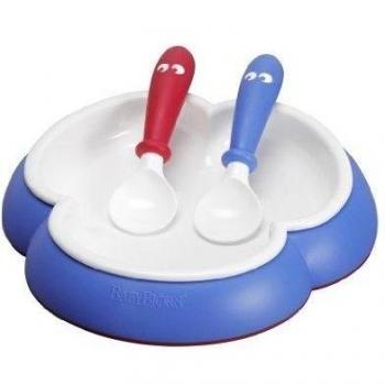 BabyBjörn 071015 - Plato y cuchara para bebé, color azul