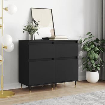 Aparadores 2 uds madera de ingeniería negro 40x35x70 cm Mueble de Almacenaje de Salón, Buffet para salón, Armario Auxiliar, Armario de Almacenamiento