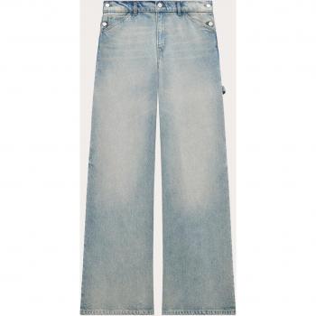 Courrèges Blue Denim Button-Fastening Straight Jeans for Women, Size M