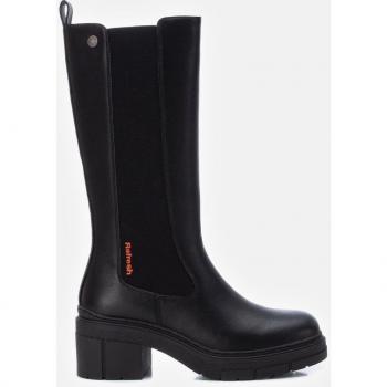 Botas Refresh 170995 para Mujer, Altura Tacón 6cm, Militares Altas, Casual, con Cierre de Cremallera, Color Negro, Talla 40