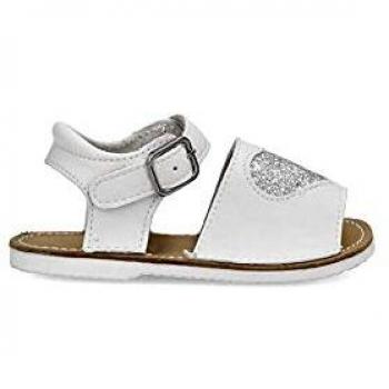 PEKES Sandalia mallorquina Hebilla niña PEK P2949 Blanco - 20, Blanco