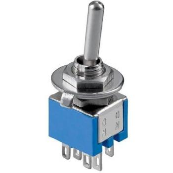 Interruptor de palanca subminiatura 2x UM, 6 pines, azul, ideal para bricolaje y modelismo