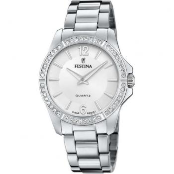 Reloj Festina Mademoiselle F20593/1 para Mujer, Esfera Plateada, Caja de Acero Inoxidable 316L Gris Plata