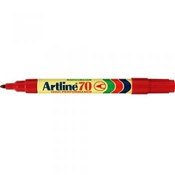 Rotulador Artline Marcador Permanente Ek-70 Rojo - Punta Redonda 1.5 mm - Papel Metal y Cristal