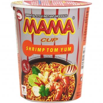 Mama - Shrimp Tom Yum Cup - Fideos orientales sabor a camarn - 70 g - [pack de 4]