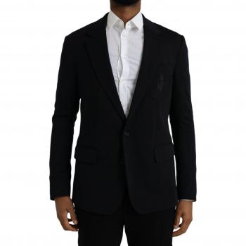 Dolce & Gabbana Black Wool Single Breasted Coat Blazer - IT44 | XS Slim Fit