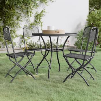 5-Piece Anthracite Expanded Metal Mesh Garden Dining Set