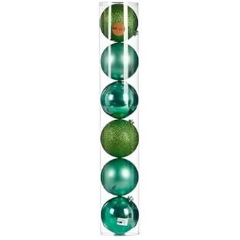 Set de Bolas de Navidad 6 Piezas Verde Plástico 15 x 16 x 15 cm (4 Unidades)