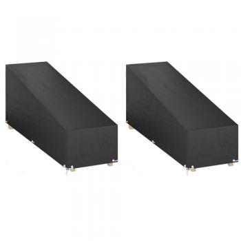 Fundas para Tumbonas 2 Uds. 12 Ojales Polietileno 205x75x40/70 cm