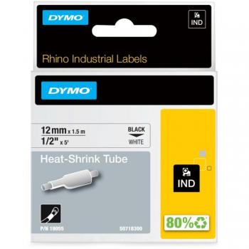 Etiquetas para tubos termorretráctiles IND 12mm x 15m DYMO 18055