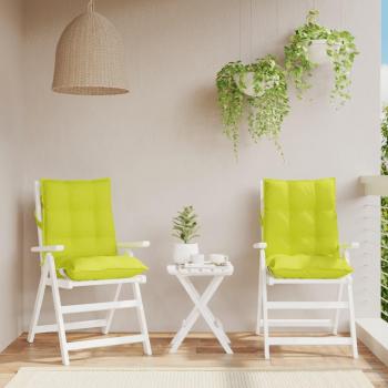Silla de respaldo bajo con cojines de tela Oxford verde claro - 2 piezas
