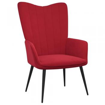 Sillón de relax de terciopelo rojo vino tinto vidaXL