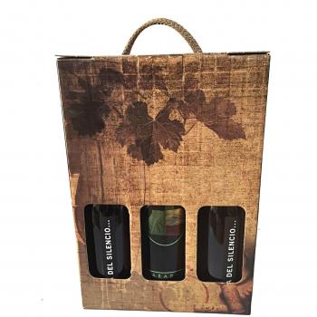 Estuche para los amantes del vino con una botella de Carabal Rasgo y Habla del Silencio