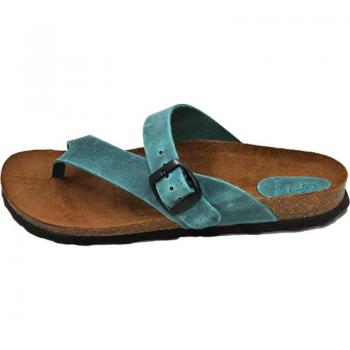 Sandalias Inter-Bios para mujer, modelo 7119, color azul, tipo de producto: chanclas de dedo, material: piel bio