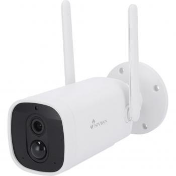 Nivian NVS-IPC-06-BAT Cámara de Vigilancia WiFi Exterior FullHD 1080p con Inteligencia Artificial y Batería de Larga Duración 10400mAh Blanca