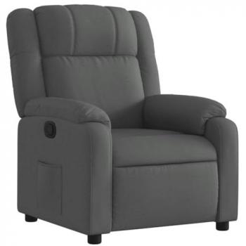 Sillón reclinable de tela gris oscuro Vidaxl con respaldo ajustable, reposabrazos, diseño para descanso y relax, ideal para ancianos