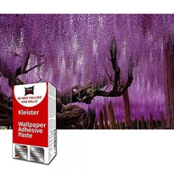 GREAT ART Papel Tapiz para Fotos Decoración de Pared WIssaria - Flores Purpuras Póster Naturaleza 210 x 140 cm - Papel Tapiz 5 Piezas Incluye Pasta