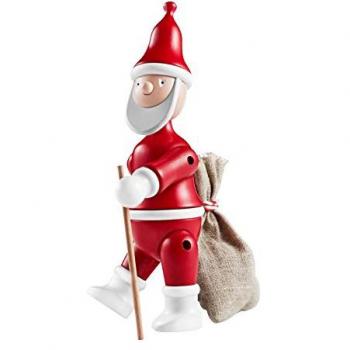 Kay Bojesen Figura de Papá Noel, Madera de Haya, Multicolor, Rojo, Altura: 19,5 cm