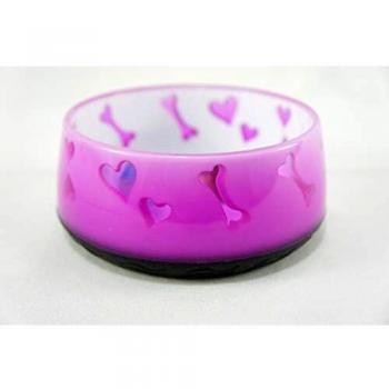 ALL FOR PAWS Comedero Plástico Dog Love, S-300 ml, Color Rosa
