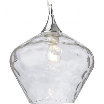 Lámpara colgante Titan Chrome con cristal transparente, 1 bombilla, diámetro de 32 cm