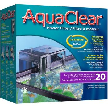 Aquaclear 20 Filtro Mochila para Acuarios de Agua Dulce y Salada