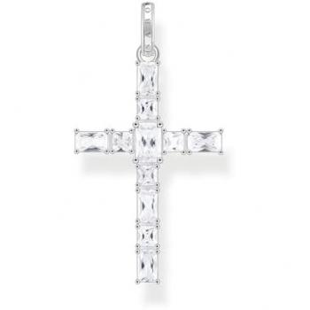 Thomas Sabo Sterling Silver White Zirconia Cross Pendant PE939-051-14