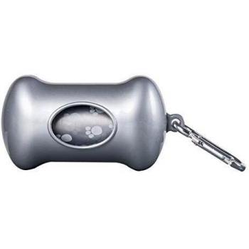 Wouapy WOU216996SI Dispensador de Bolsas Higiénicas para Perro, Plata