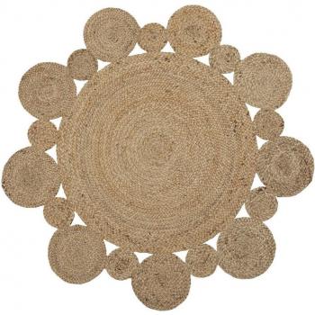 Alfombra Natural de Yute 120 x 120 x 1 cm