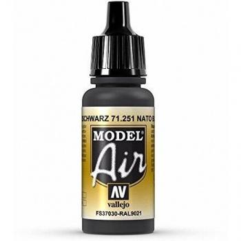 Vallejo Model Air, Color Acrílico NATO, Negro - 17 ml