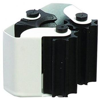 BRINOX Cuelga escobas con Rodillos Individual, Plastico, Lacado Blanco, 1 Unidad