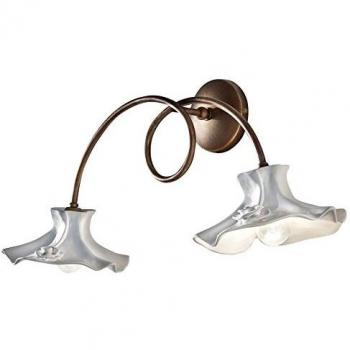 Aplique de pared Ferroluce Eleonora, 2 luces, cerámica clásica