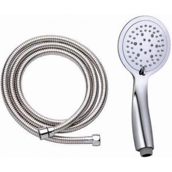 Kibath 231011 Kit Mano con 5 Posiciones de hidromasaje Nav extraplano con Flexo de Acero Inoxidable. Ducha Fabricada en ABS con Acabados en Cromo Brillo. Recambios Originales garantizados