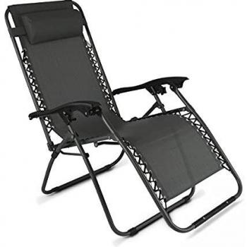 Sillón de jardín plegable relax gris Monaco (160 x 65 x 110 cm)