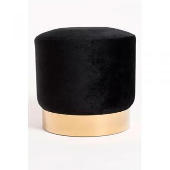 Pack 2 Taburetes Tassel - Negro en terciopelo