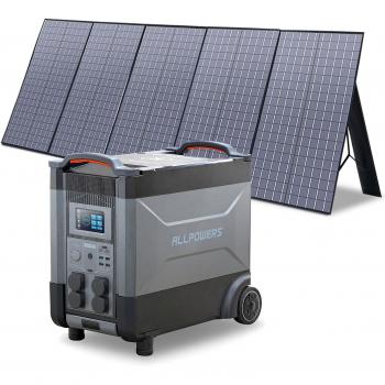 ALLPOWERS R4000 Portable Power Station - Expandable LiFePO4 Battery with 3600Wh Capacity and 4000W Output for Camping and Emergency Use