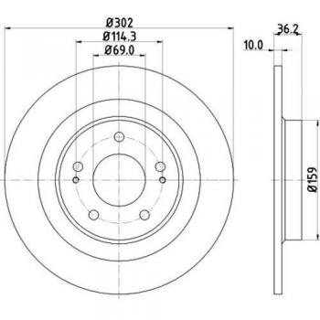 Disco de freno HELLA 8DD 355 120-431 para Mitsubishi ASX SUV, OUTLANDER 3 y Eclipse Cross, disco sólido recubierto