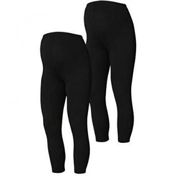 MAMALICIOUS Mllea Org 3/4 Legging 2pack A. O. Leggings, Negro, S para Mujer