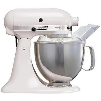 KitchenAid 5KSM150PSEWH - Robot de cocina, motor de 300 vatios, capacidad de 5 l, 61 dB, color blanco