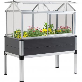 Huerto Urbano Elevado Outsunny 113,5x61x128,5 cm con Cubierta de Policarbonato