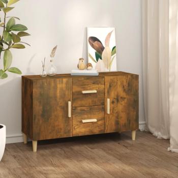 Aparador de madera de ingeniería 100x36x60 cm, Mueble de Almacenaje de Salón, Buffet para salón Moderno, Armario Auxiliar, Armario de Almacenamiento en roble ahumado