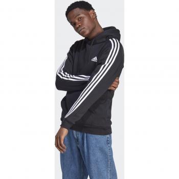 Adidas Essentials 3-Stripes Fleece Hoodie for Men, Black, 3XL