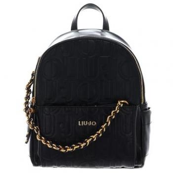 Liu Jo Women's Black Logo Chain Shoulder Bag Backpack - One Size