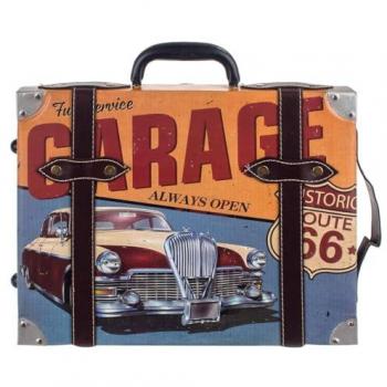 Placa de Metal Vintage Signes Grimalt - Decoración en forma de maleta, dimensiones 39x4,5x40,5 cm