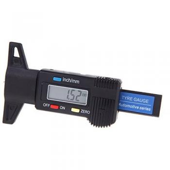 rybyte (TM) negro LCD Digital neumático profundidad de la banda de rodadura de los neumáticos Gauge 0 – 25.4 mm Métrica/inch ABS plástico claro zapatas de freno Pad dignostic herramientas