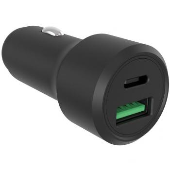 Cargador rápido para coche 38W - 2 salidas USB-A y USB-C, carcasa de aluminio, ultracompacto