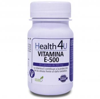 H4U Vitamina E Capsulas - Apto para Veganos - Sin Gluten y Sin Lactosa - Complemento Alimenticio Elaborado a Base de Vitaminas - Efecto Antioxidante - 30 Cápsulas de 500mg