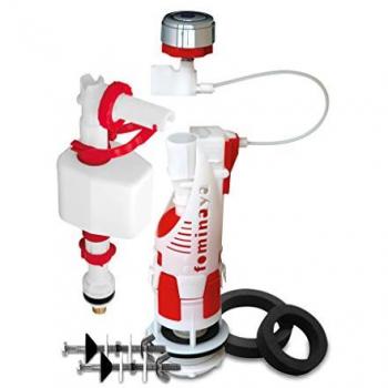 Conjunto Descargador Doble Pulsador Fomi DRACKO 14 + Grifo Vertical Extensible Fomi FENYX Negro Estandar