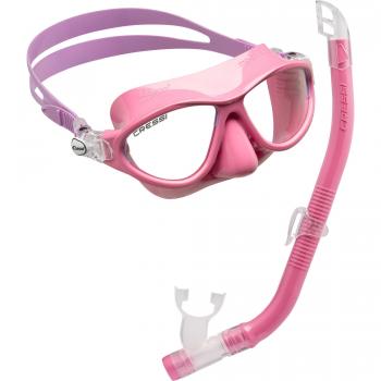 Cressi C/Set Moon Kid & Top Colorama Kit de Snorkeling, Unisex niños, Rosa/Lila, Talla Única