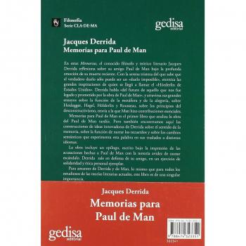 Memorias para Paul de Man
